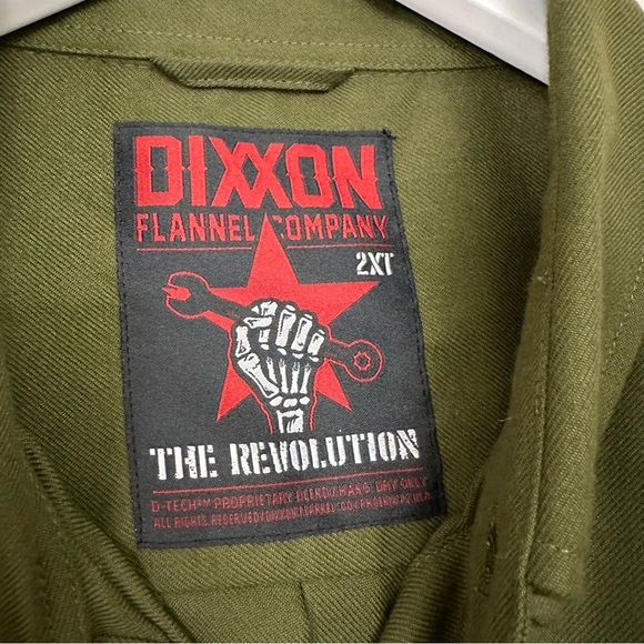 Dixxon Flannel The Revolution Men’s Green Military Shirt - Picture 4 of 11